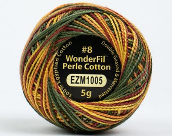 Savanna EZM1005 Size 8 Eleganza Variegated Perle Cotton Thread Ball by Wonderfil 42yd