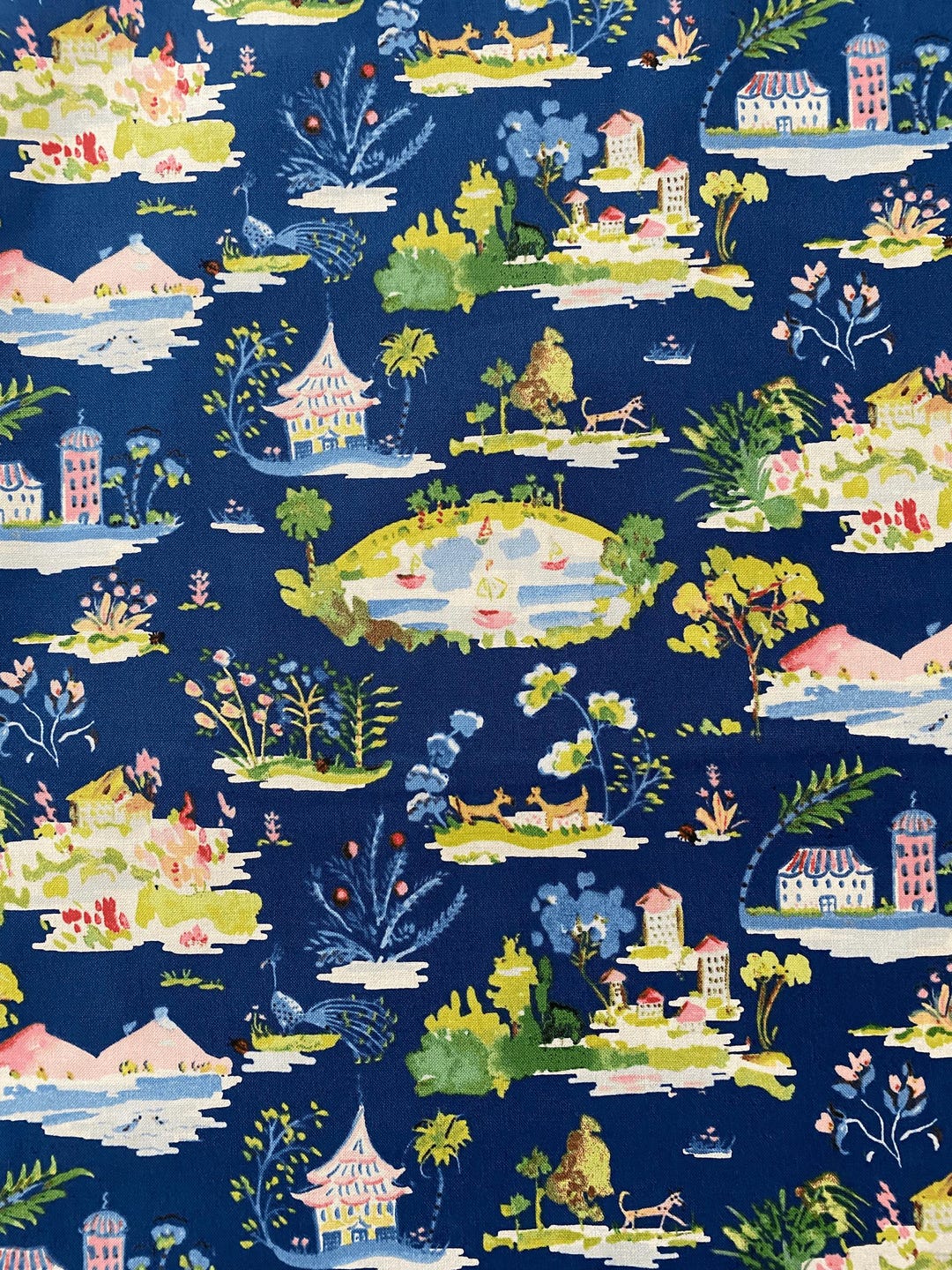 Tiny Scenes Blue PWDF315 From Ladybird by Dena Designs for Freespirit ...