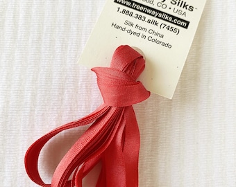 Hollyhock #26 7mm Solid Hand Dyed Silk Thread 5 Yard Skein from Treenway Silks
