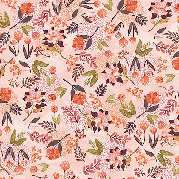 Large Botanical Blush 6767-22 Canyon Birds by Jennifer Brinley for Studio E Fabrics