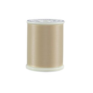 May include: A spool of beige thread, ideal for sewing and crafting projects. The thread is wound around a white plastic spool with a label on top. The thread has a smooth, even texture, and the color is a neutral beige.