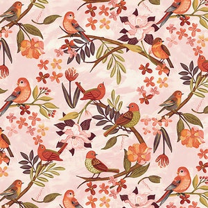 Bird Allover Blush 6771-22 Canyon Birds by Jennifer Brinley for Studio E Fabrics **Half Yard**