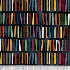 Stick Stacks Ink Black 53738D-6 from Marble Run by Marcia Derse for Windham Fabrics **Half Yard**