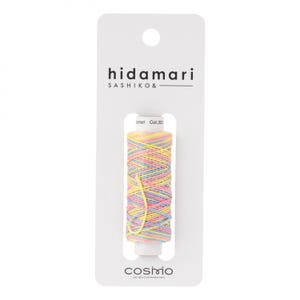 May include: A spool of colorful embroidery thread in shades of pink, yellow, and blue. The thread is labeled "hidamari sashiko" and "Col. 301".