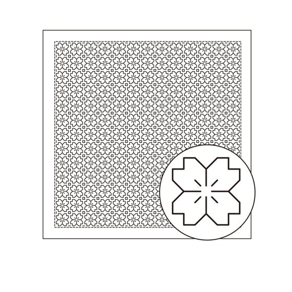White Sashiko Sampler Sakura-no-hana by Olympus From
