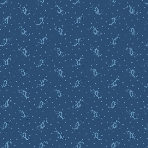 Simple Paisley Blue 1803 98711 444 from Rainbow Sampler by Kaye England for Wilmington Prints