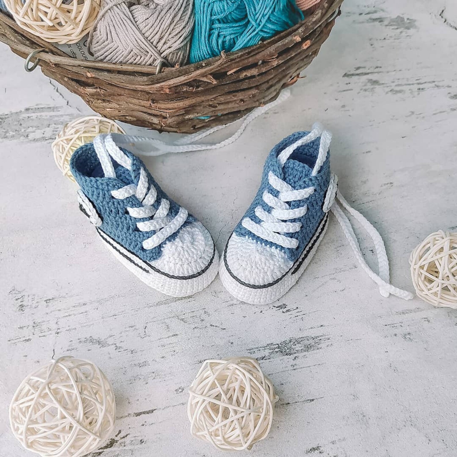 Crochet converse baby unisex booties for kidscotton newborn Etsy