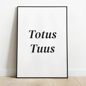 Totus Tuus, Christmas Poster Print in 4 sizes, Christian Wall Art Poster, Mother Mary, Virgin Maria Latin quote, INSTANT DIGITAL DOWNLOAD