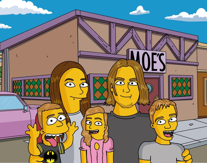 Simpson Style Portrait Simpsons Cartoon Caricature Yellow Portrait Simpsons Family Portrait Simpson Prints Art Collectibles Iasiweb Ro