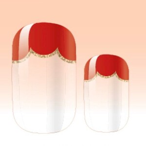 Manicure Nail Polish Strips Wraps Red French Tip Fiery Valentine’s Day