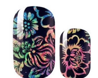 Manicure Nail Polish Strips Wraps Glitter Rainbow Velvet Rose Roses Floral Pride