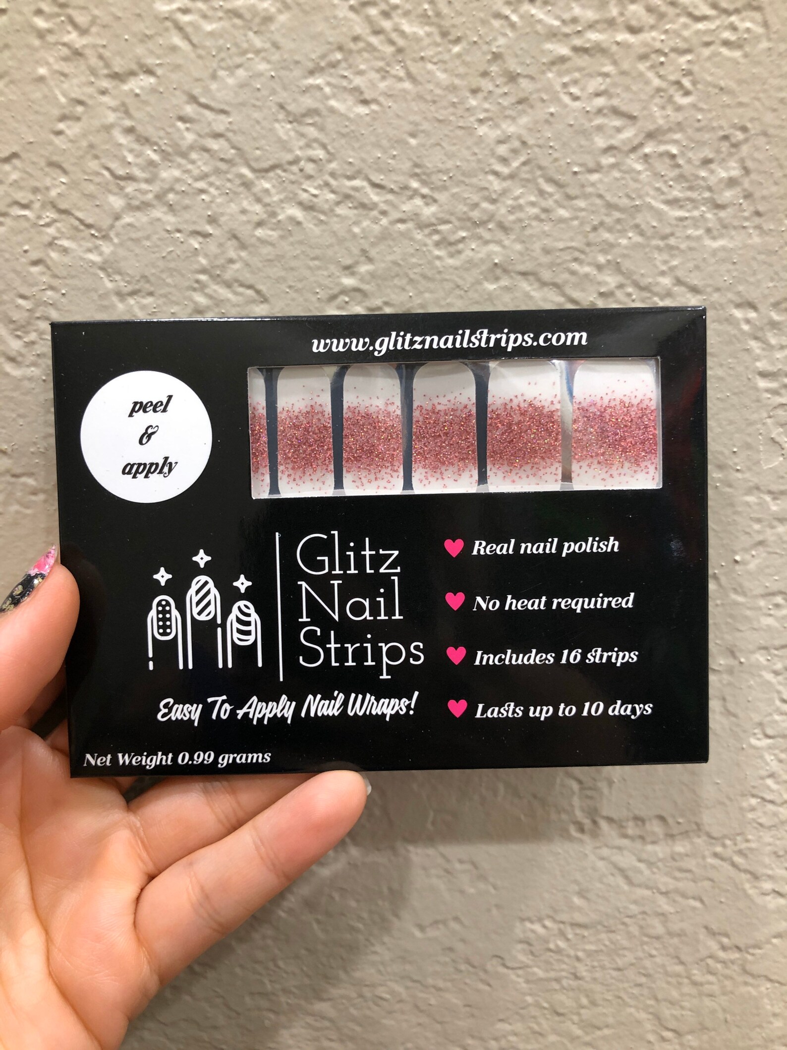 Nail Polish Strips Manicure Wraps Pink Ombré Glitter Tip Etsy