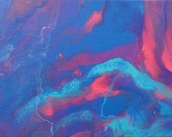 10x20 Pink/Blau Whispy Abstrakt