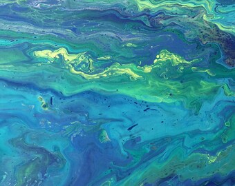 10x20 Teal Blau Abstrakt