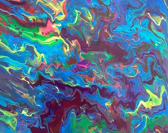 12x12 Chaotisch Regenbogen Abstrakt