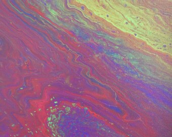 12x30 Rot, Lila & Gelb Abstrakt