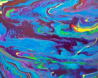 12x12 Blau Bunt Abstrakt