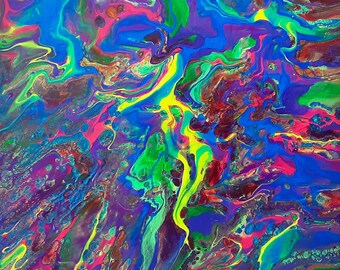 12x12 Regenbogen Explosion Abstrakt