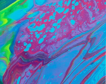 12x12 Blau, Pink & Grün Abstrakt