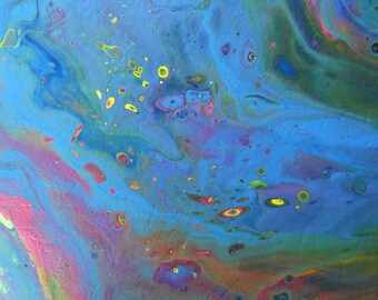 12x12 Blau Regenbogen Ozean Abstrakt