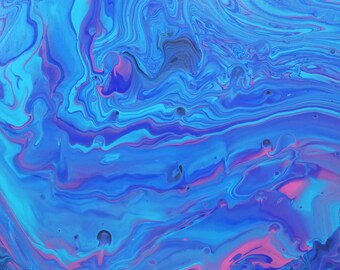 11x14 Hellblau/Pink Abstrakt