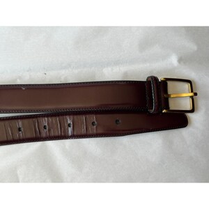 Brighton Belt Brown Size 34 Genuine English Calf Leather 33813 Brass Buckle image 6