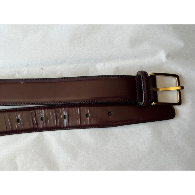 Brighton Belt Brown Size 34 Genuine English Calf Leather 33813 Brass Buckle image 6
