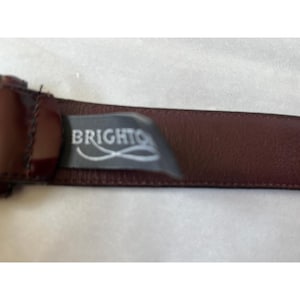 Brighton Belt Brown Size 34 Genuine English Calf Leather 33813 Brass Buckle image 4