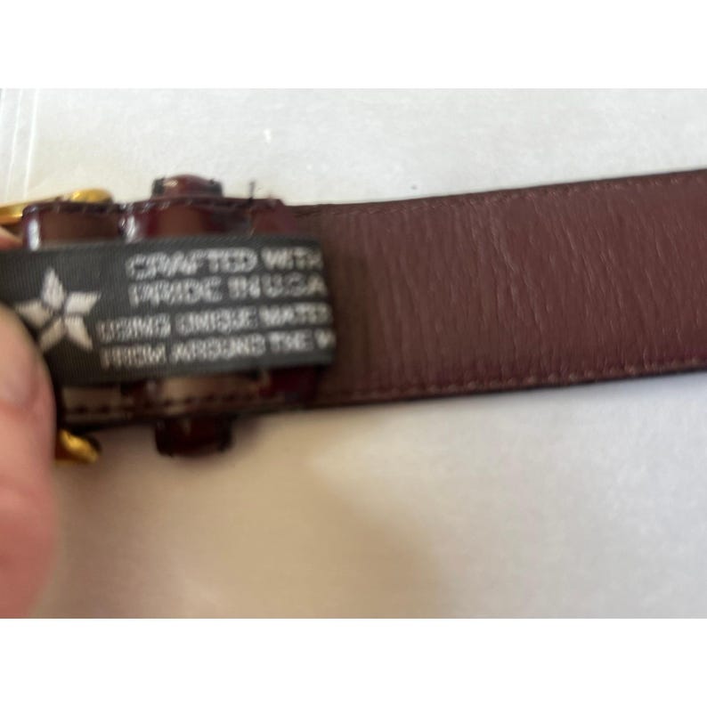 Brighton Belt Brown Size 34 Genuine English Calf Leather 33813 Brass Buckle image 5