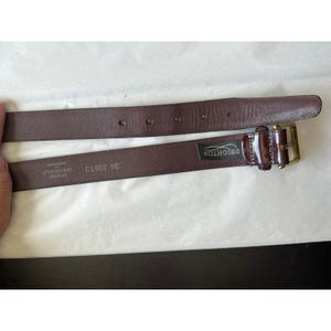Brighton Belt Brown Size 34 Genuine English Calf Leather 33813 Brass Buckle image 7