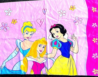 Vintage Disney Princess Pillowcase Cinderella Aurora Snow White