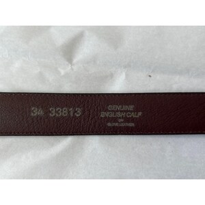 Brighton Belt Brown Size 34 Genuine English Calf Leather 33813 Brass Buckle image 3