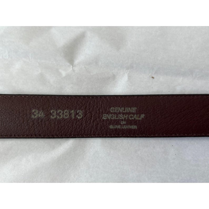 Brighton Belt Brown Size 34 Genuine English Calf Leather 33813 Brass Buckle image 3