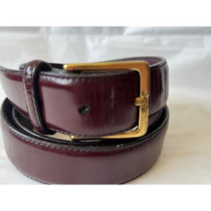 Brighton Belt Brown Size 34 Genuine English Calf Leather 33813 Brass Buckle image 1