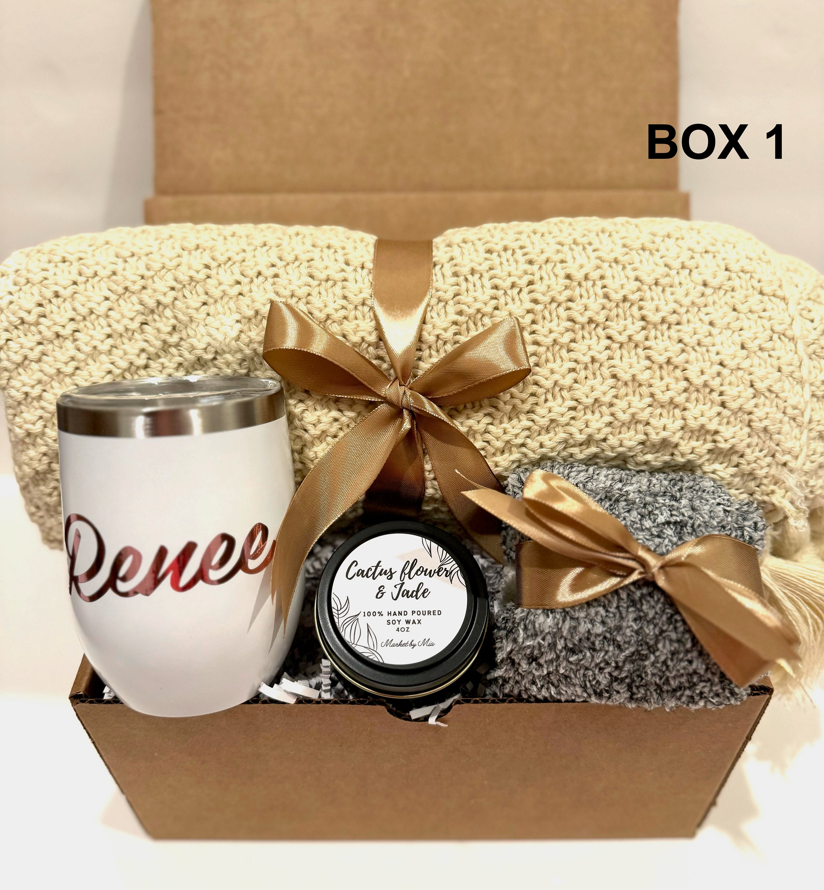 Happy Birthday Gift Box for Her with Wine Tumbler, Spa Birthday Box, Self  Care Gift For Her, Birthday Gift Basket for Women Gift Set-BD01-01