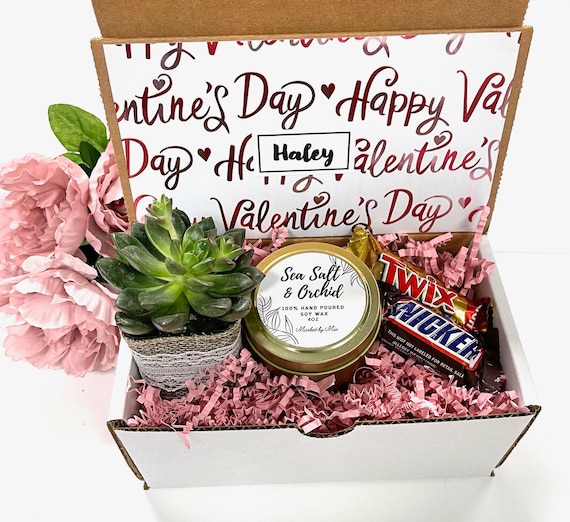Valentines Gift Box With Live Succulent/personalized Valentines  Gifts/coworker Gift/encouragement Gift/gift for Mom/valentines Gifts for Her  