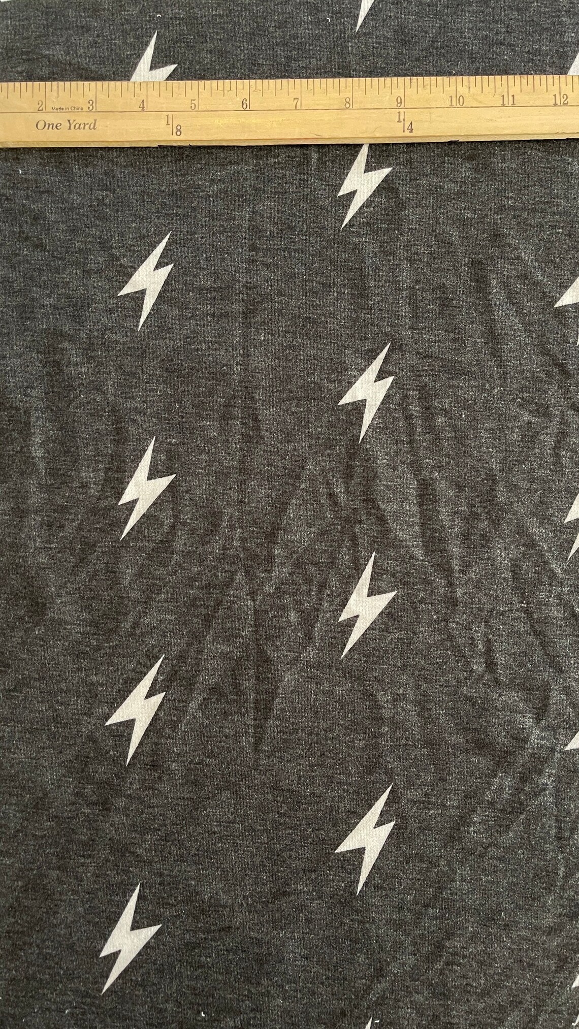 Lightning Bolt French Terry Knit Fabric Fabric by the Yard Etsy