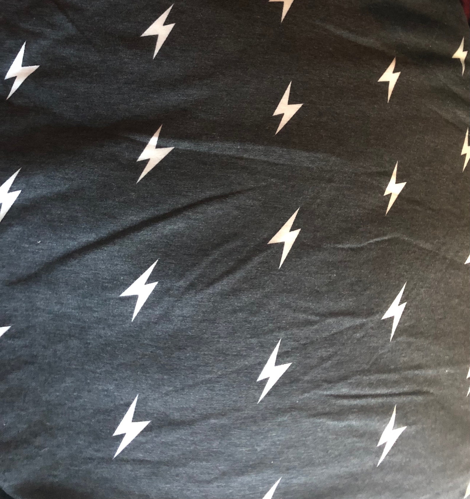 Lightning Bolt French Terry Knit Fabric fabric by the yard Etsy