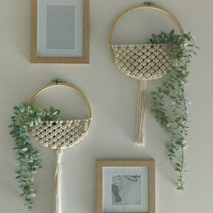 Macrame Plant Hanger, Macrame Embroidery Hoop Decor, Handmade Gifts, Wall Art,Embroidery Hoop Art