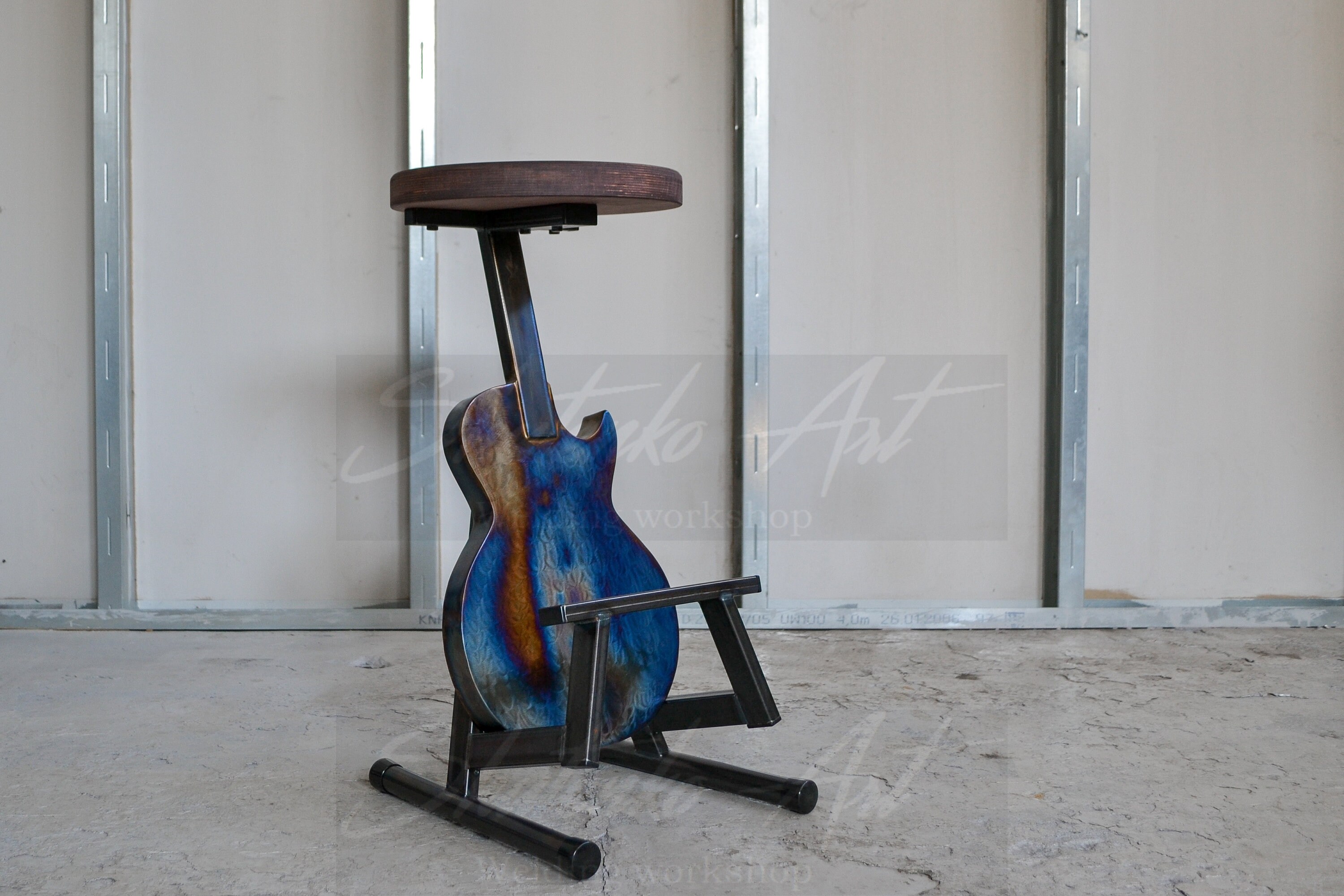Bar Stool Design Stool Pub Stools Guitar Decor Music Etsy