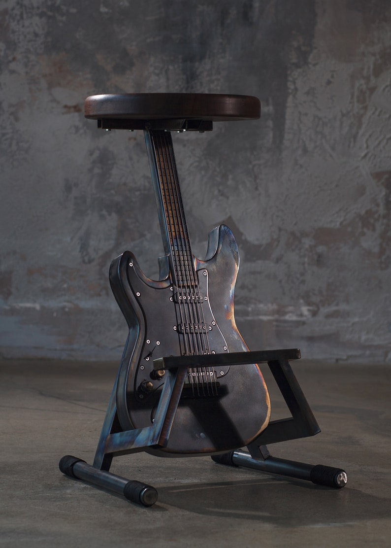 Bar stool Design stool Pub stools Guitar decor Music Etsy