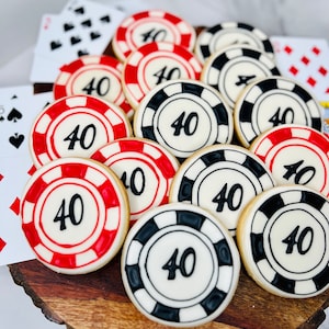 Casino Poker Chip Sugar Cookies (12ct)
