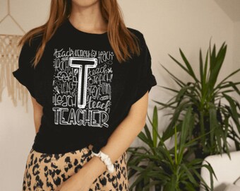Teacher Typography-TShirt