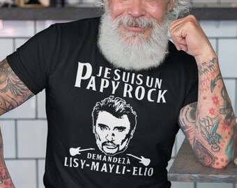 T-shirt personnalisé "Papy rock" cadeaux papy, fête des papy, fête des grands-pères