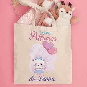 Tote Bag personnalisable enfant panda - prénom personnalisé