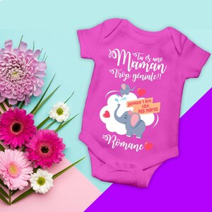Special Mother's Day bodysuit, baby gift, Mother's Day gift, customizable boy bodysuit Pink