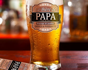 Coffret verre à Bière personnalisé La Bière de Papa - Idée-cadeaux Noël personnalisable - Fête papa - Cadeau anniversaire, pour lui