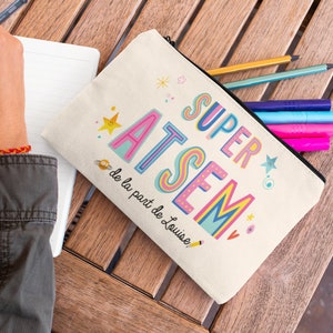 Trousse pochette à crayon atsem personnalisé