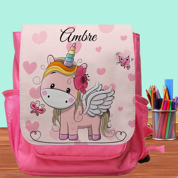 Sac à dos enfant personnalisé cartable maternelle fille licorne