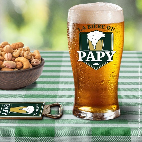 Coffret Cadeau La Bière de Papy : Verre à Bière Personnalisé et